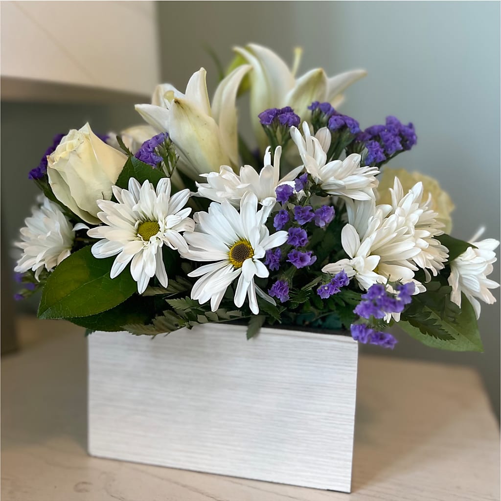 Beyond Blue Box Bouquet – Semper Fi Florist, Oceanside CA