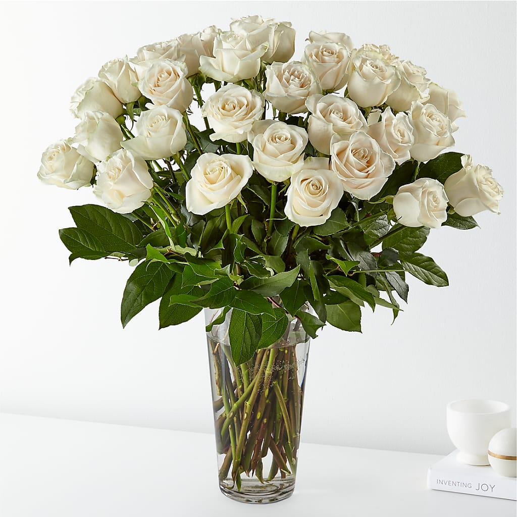 Long Stem White Rose Bouquet – Semper Fi Florist, Oceanside CA