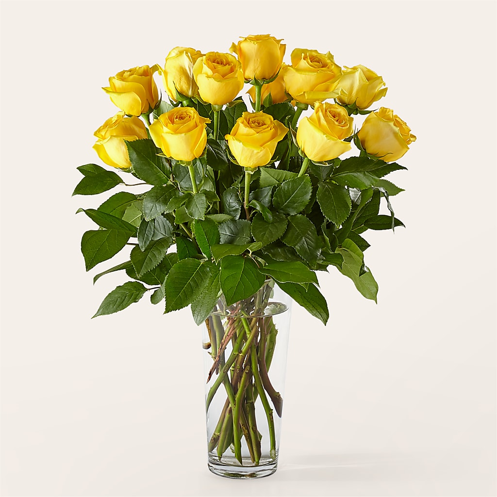 Long Stem Yellow Rose Bouquet – Semper Fi Florist, Oceanside CA