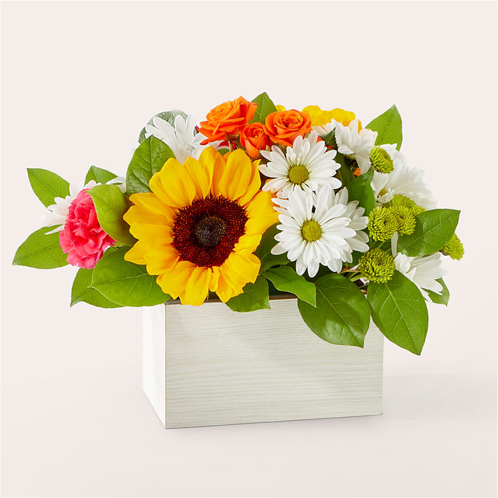 Sun-drenched Blooms Box Bouquet – Semper Fi Florist, Oceanside CA