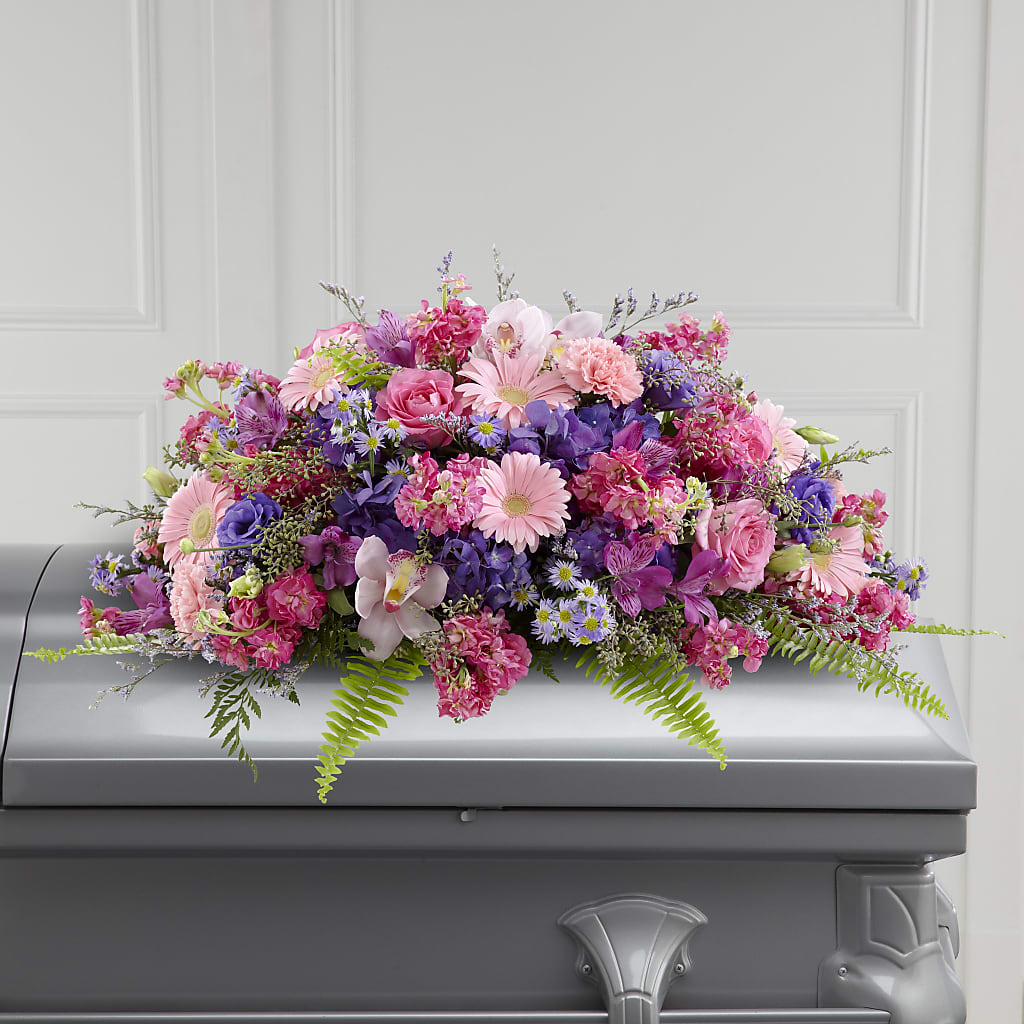 Glorious Garden Casket Spray – Semper Fi Florist, Oceanside CA