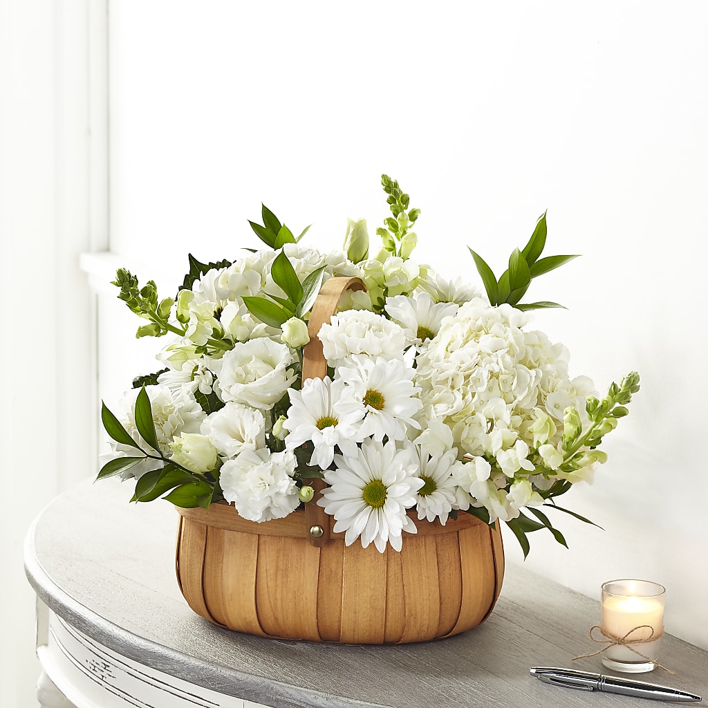 Pure Ivory Basket – Semper Fi Florist, Oceanside CA