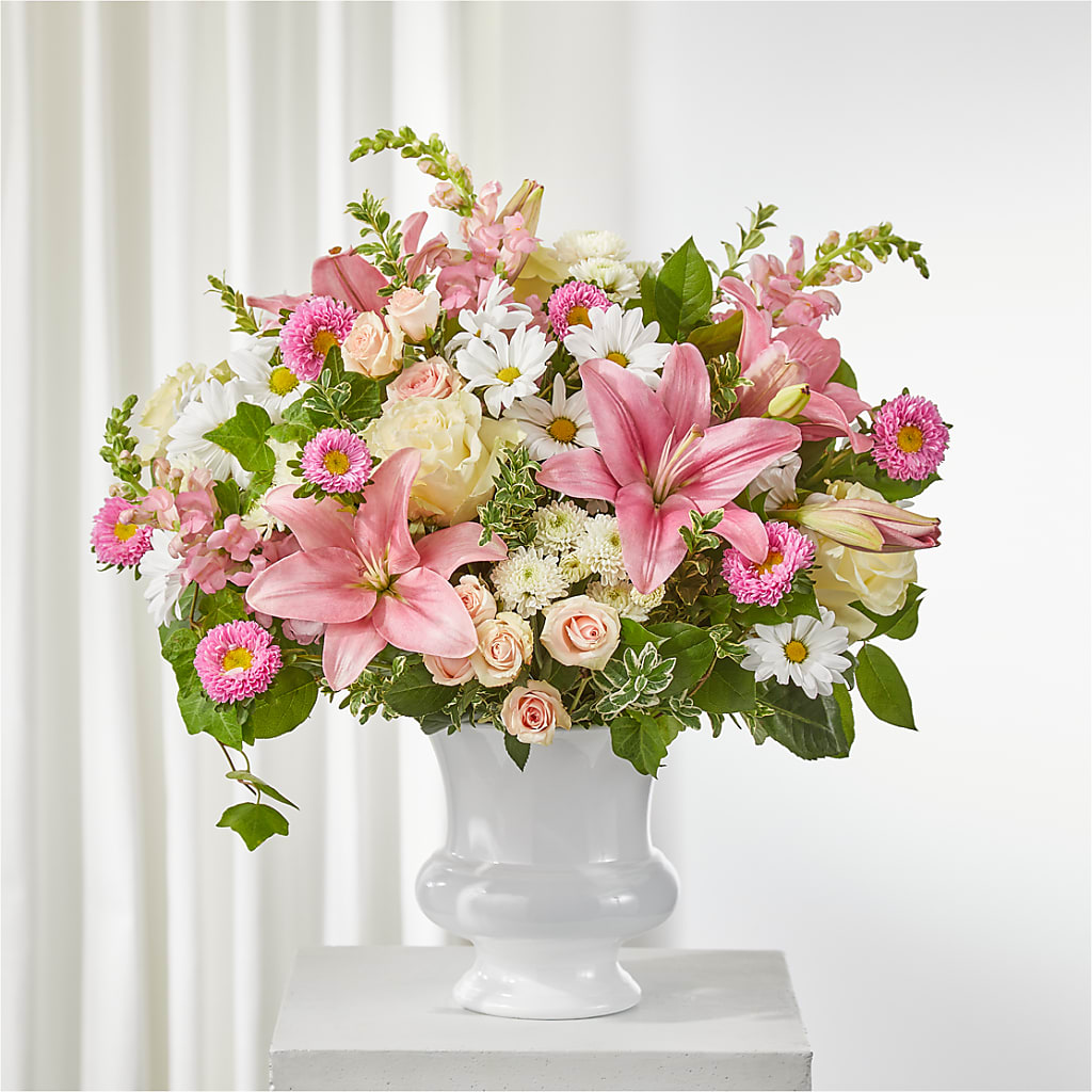 Empathetic Blooms Urn Arrangement – Semper Fi Florist, Oceanside CA