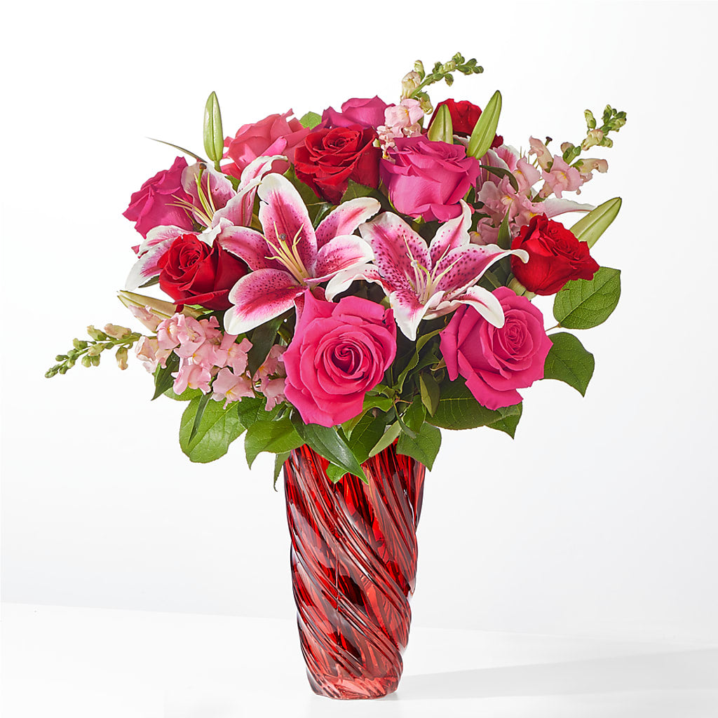 Always You Bouquet with Luxe Swirl Vase – Semper Fi Florist, Oceanside CA