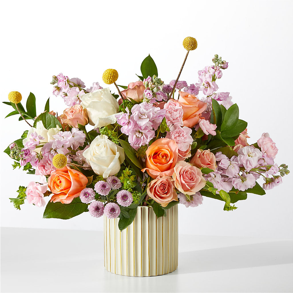 French Market Bouquet with Ivory Vase – Semper Fi Florist, Oceanside CA