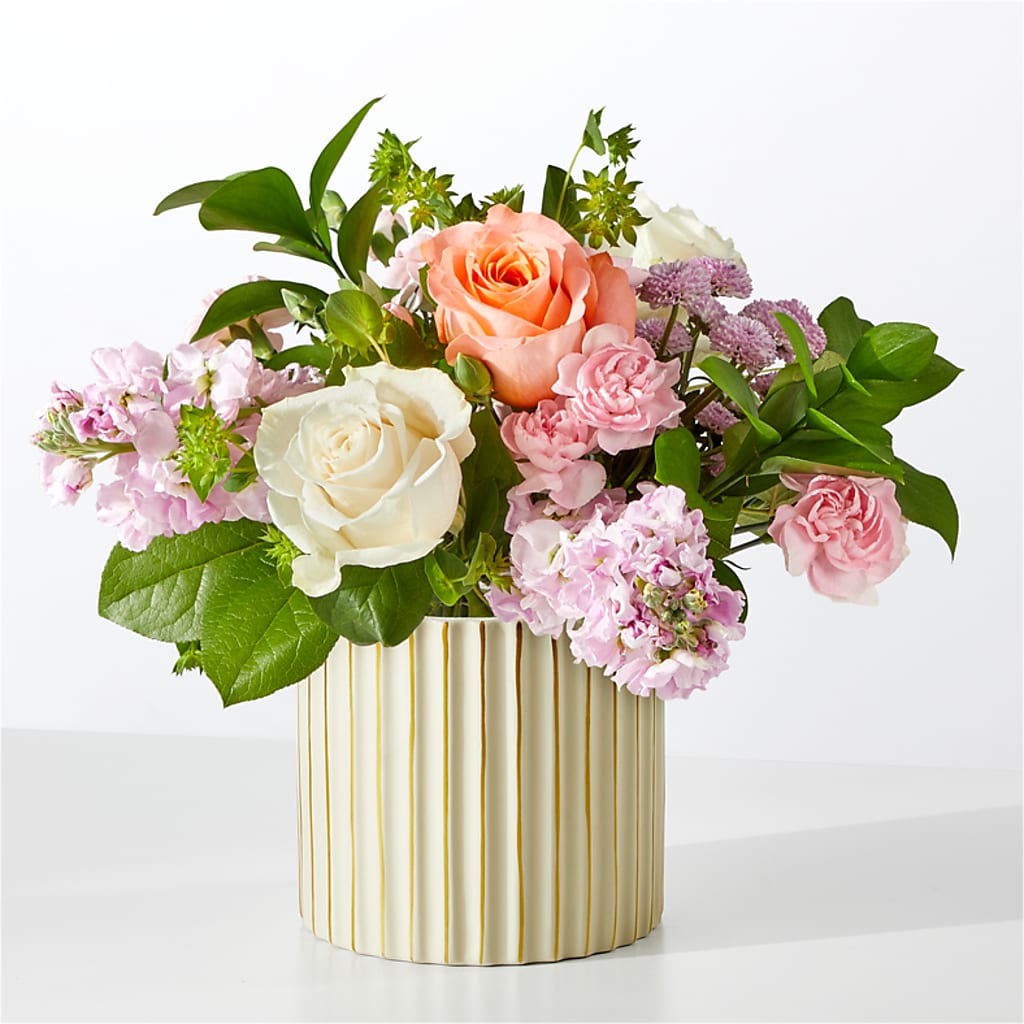 French Market Bouquet with Ivory Vase – Semper Fi Florist, Oceanside CA