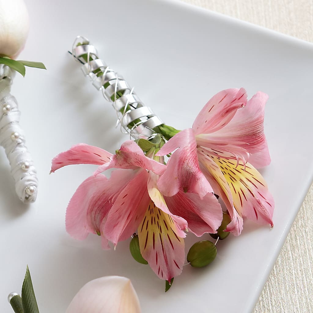 Pink Peruvian Lily Boutonniere – Semper Fi Florist, Oceanside CA