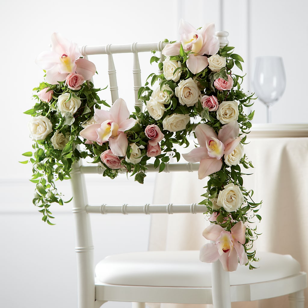 Orchid Rose Chair Décor – Semper Fi Florist, Oceanside CA