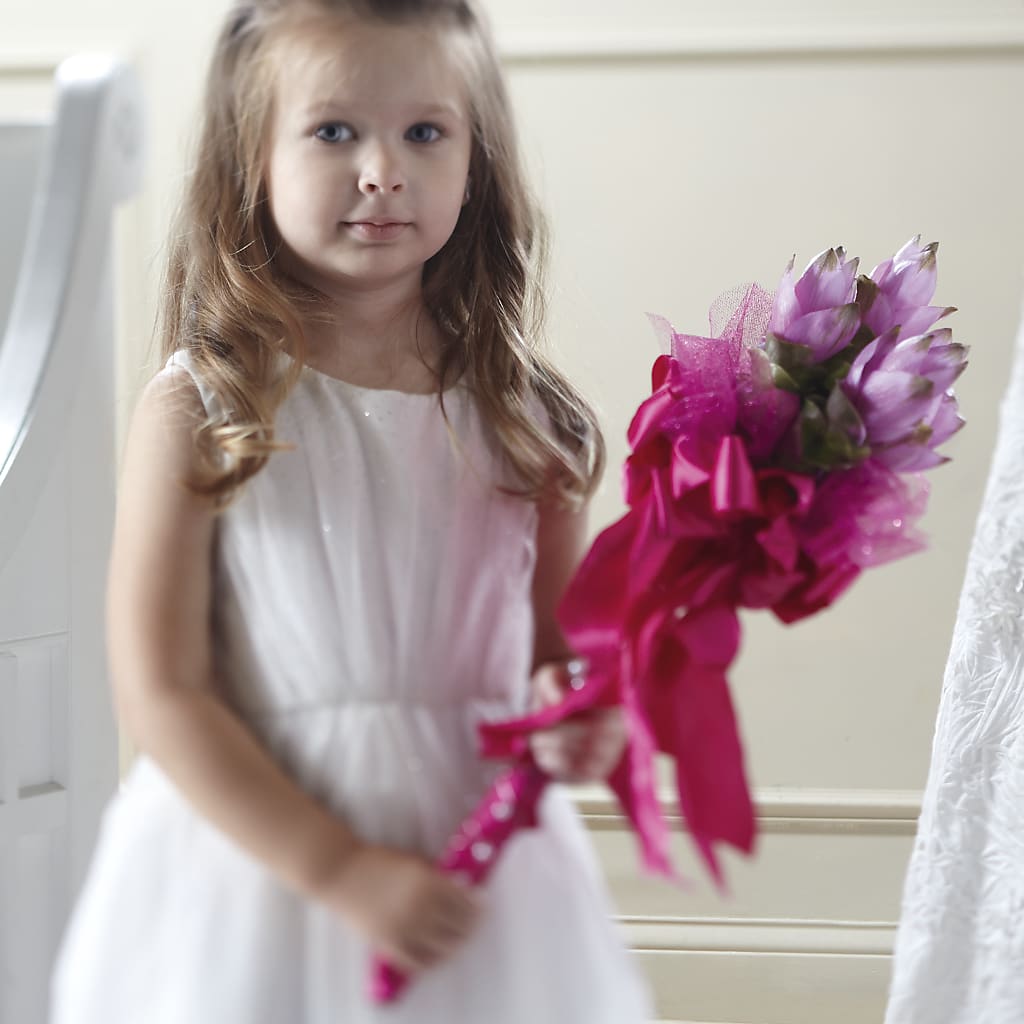 Sparkle Pink Flower Girl Bouquet – Semper Fi Florist, Oceanside CA