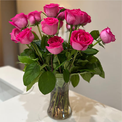 Long Stem Pink Rose Bouquet –  Semper Fi Florist, Oceanside CA