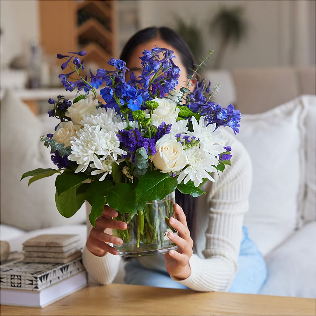 Cerulean Waves Bouquet –  Semper Fi Florist, Oceanside CA