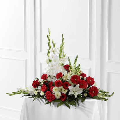 Crimson & White Arrangement –  Semper Fi Florist, Oceanside CA