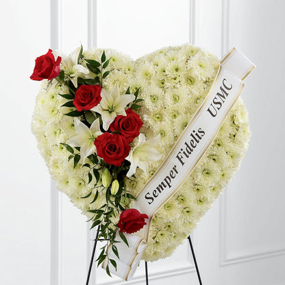Heartfelt Hero Standing Heart –  Semper Fi Florist, Oceanside CA