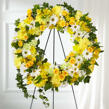 Golden Remembrance Wreath –  Semper Fi Florist, Oceanside CA