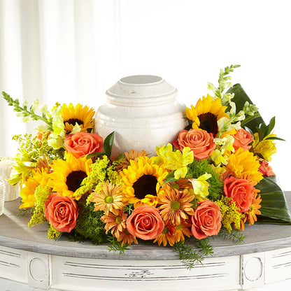 Faithful Sunflower Cremation Adornment –  Semper Fi Florist, Oceanside CA