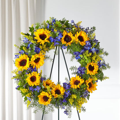 Bright Rays Wreath –  Semper Fi Florist, Oceanside CA
