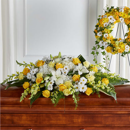 Golden Harmony Casket Spray –  Semper Fi Florist, Oceanside CA
