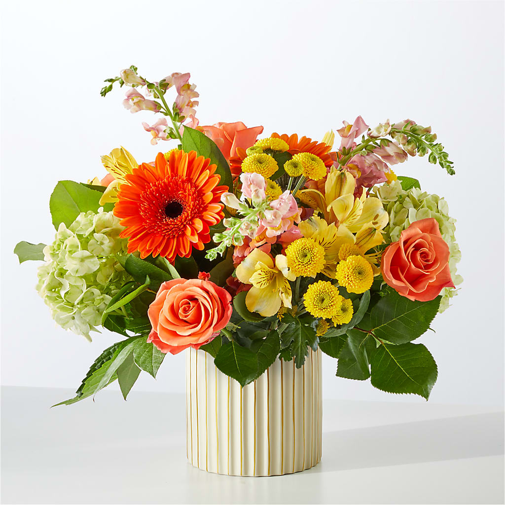 Autumn Sunshine Bouquet with Ivory Vase –  Semper Fi Florist, Oceanside CA