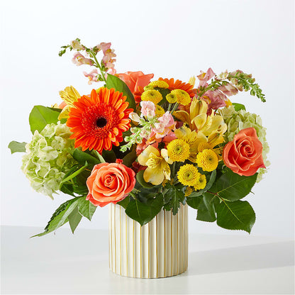Autumn Sunshine Bouquet with Ivory Vase –  Semper Fi Florist, Oceanside CA