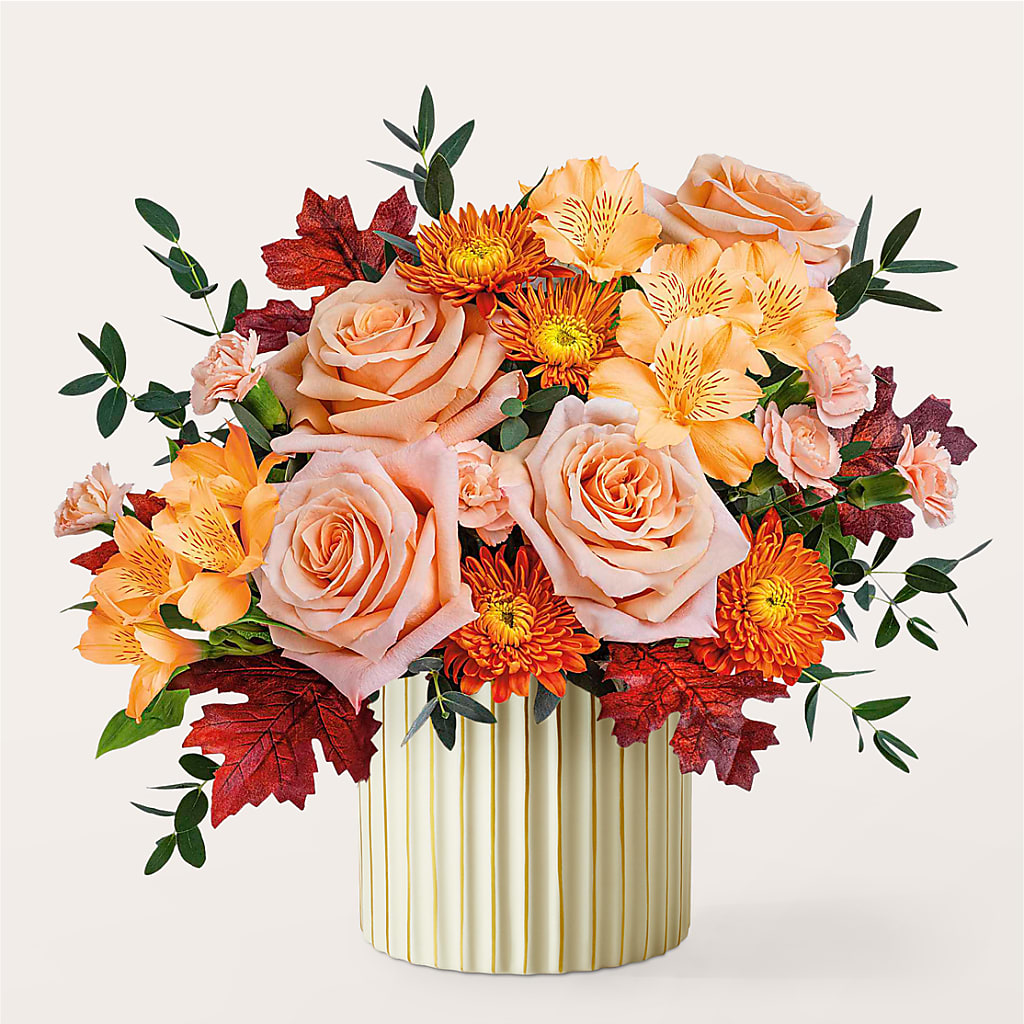 Spiced Latte Bouquet with Ivory Vase –  Semper Fi Florist, Oceanside CA