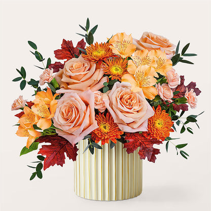 Spiced Latte Bouquet with Ivory Vase –  Semper Fi Florist, Oceanside CA