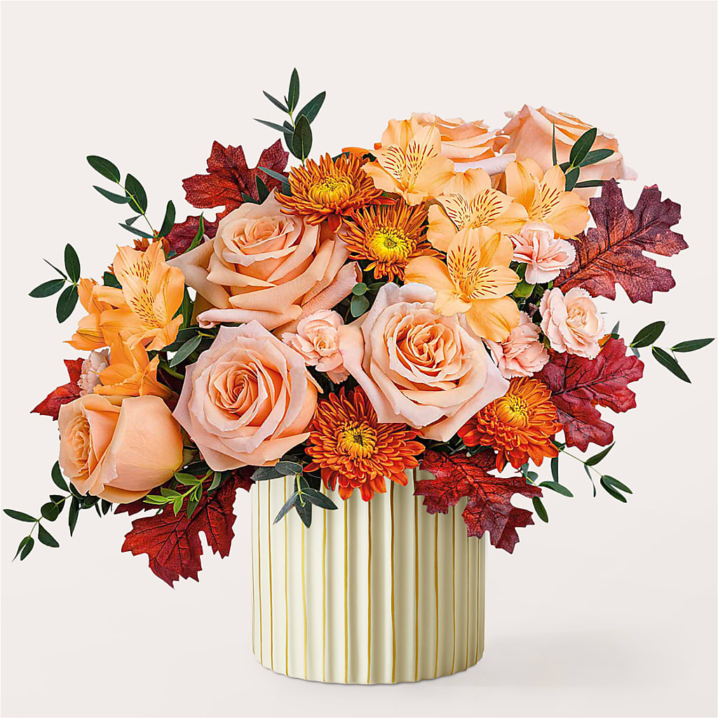 Spiced Latte Bouquet with Ivory Vase –  Semper Fi Florist, Oceanside CA