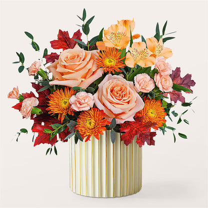 Spiced Latte Bouquet with Ivory Vase –  Semper Fi Florist, Oceanside CA