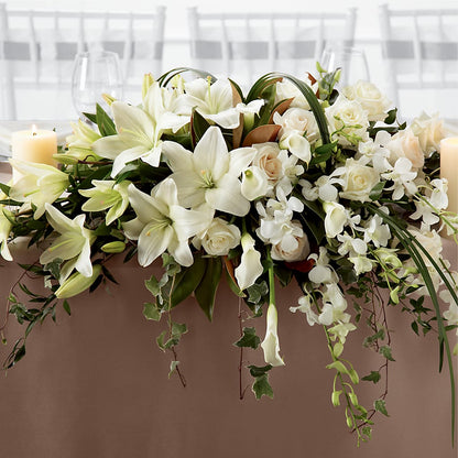 White Linen Arrangement –  Semper Fi Florist, Oceanside CA