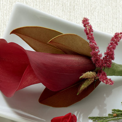 Red Calla Boutonniere –  Semper Fi Florist, Oceanside CA